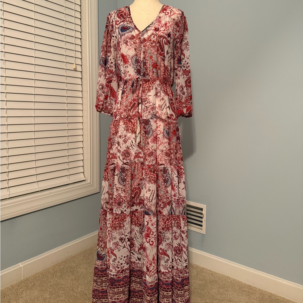 Boho Paisley Print Maxi Dress